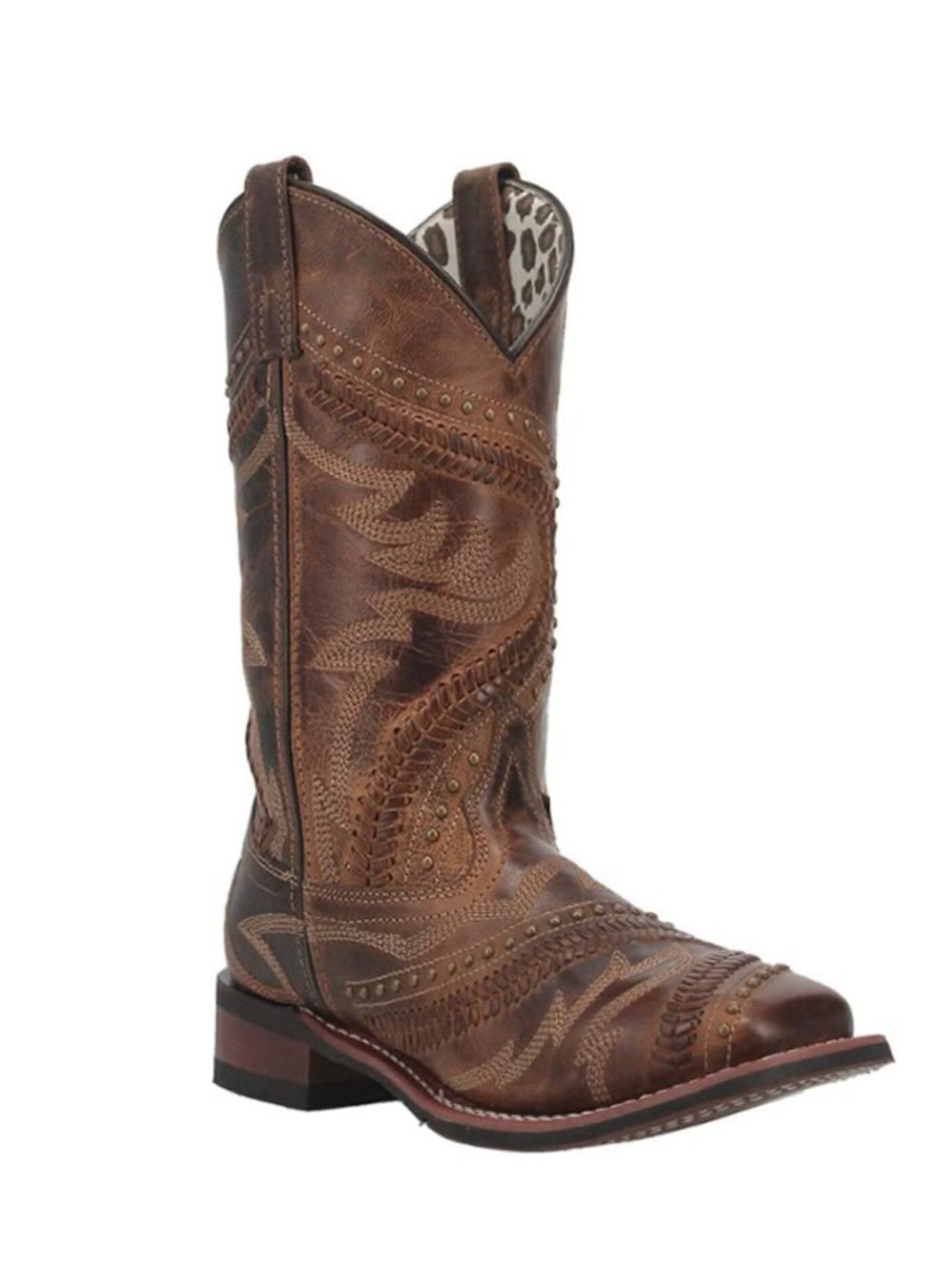 Loredo Charli Performance Western Square Toe Boots Brown 7.5